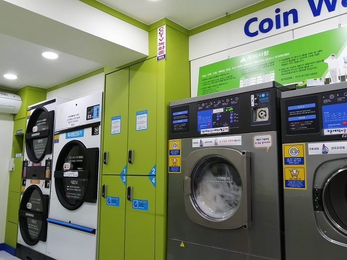韓国の洗濯専門店（コインランドリー）クリントピア