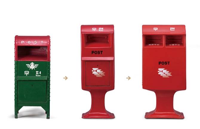 韓国郵便局のポストの色